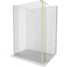 Mexen Kioto freestanding shower wall 120 x 30 x 30 cm, transparent, brushed gold - 800-120-030-222-55-00-030