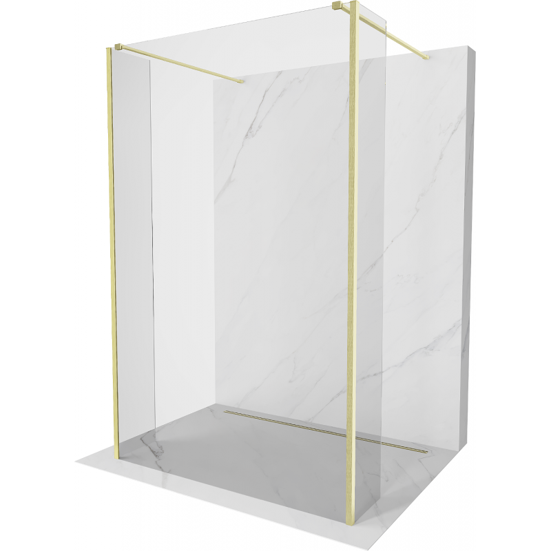 Mexen Kioto ścianka prysznicowa wolnostojąca 125 x 30 x 30 cm, transparent, złota szczotkowana - 800-125-030-222-55-00-030