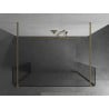 Mexen Kioto freestanding shower wall 140 x 30 x 30 cm, transparent, brushed gold - 800-140-030-222-55-00-030
