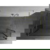 Mexen Kioto vrijstaande douchewand 140 x 30 x 30 cm, zwart frame, geborsteld goud - 800-140-030-222-55-70-030