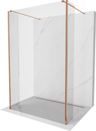 Mexen Kioto ścianka prysznicowa wolnostojąca 135 x 30 x 30 cm, transparent, różowe złoto - 800-135-030-222-60-00-030