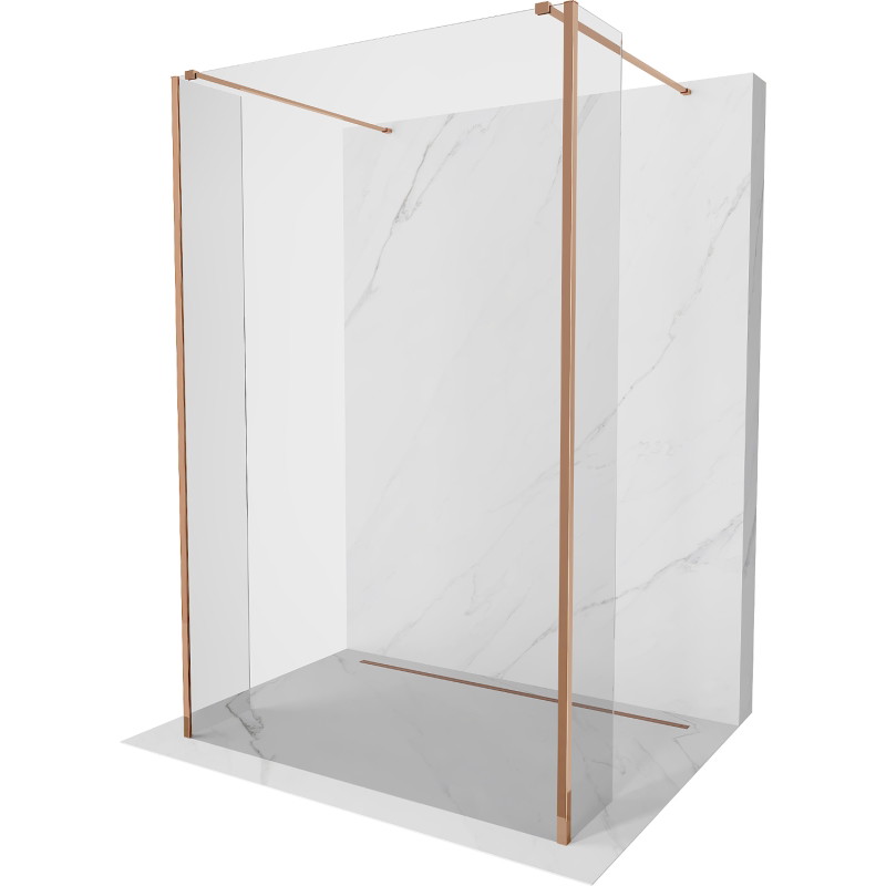 Mexen Kioto ścianka prysznicowa wolnostojąca 155 x 30 x 30 cm, transparent, różowe złoto - 800-155-030-222-60-00-030