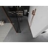 Mexen Kioto paroi de douche autoportante 150 x 30 x 30 cm, cadre noir, or rose - 800-150-030-222-60-70-030