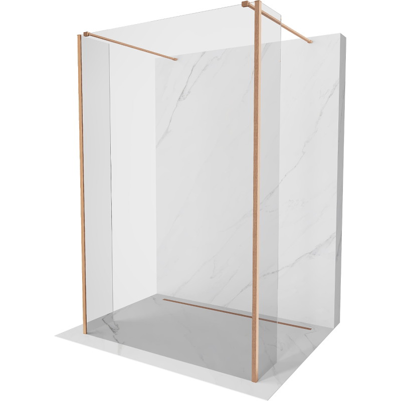 Mexen Kioto ścianka prysznicowa wolnostojąca 100 x 30 x 30 cm, transparent, miedź szczotkowana - 800-100-030-222-65-00-030