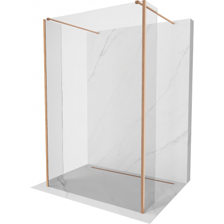 Mexen Kioto ścianka prysznicowa wolnostojąca 100 x 30 x 30 cm, transparent, miedź szczotkowana - 800-100-030-222-65-00-030