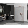 Mexen Kioto free-standing shower wall 105 x 30 x 30 cm, transparent, brushed copper - 800-105-030-222-65-00-030
