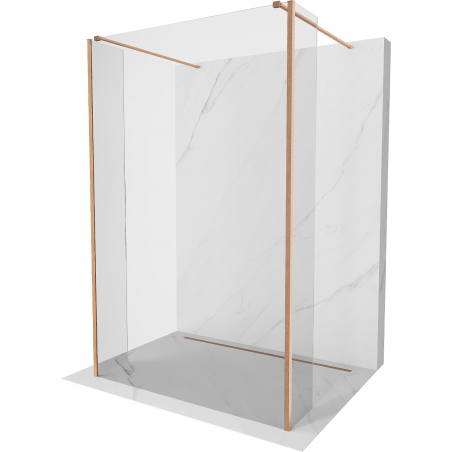 Mexen Kioto freestanding shower screen 125 x 30 x 30 cm, transparent, brushed copper - 800-125-030-222-65-00-030