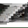 Mexen Kioto vrijstaande douchewand 100 x 30 x 30 cm, zwart frame, geborsteld koper - 800-100-030-222-65-70-030