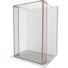 Mexen Kioto vrijstaande douchewand 100 x 30 x 30 cm, zwart frame, geborsteld koper - 800-100-030-222-65-70-030