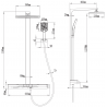 Mexen Zoom exposed shower set with overhead shower and mixer, white - 78101-20