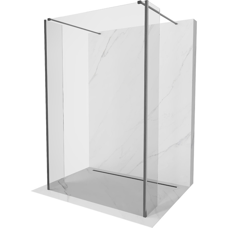 Mexen Kioto samostojeća tuš pregrada 135 x 30 x 30 cm, transparentna, boja oružje sivog brušenog - 800-135-030-222-66-00-030