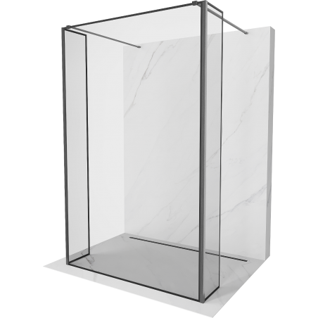 Mexen Kioto paroi de douche autoportante 110 x 30 x 30 cm, cadre noir, gris canon brossé - 800-110-030-222-66-70-030