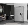Mexen Kioto paroi de douche autoportante 130 x 30 x 30 cm, cadre noir, gris canon brossé - 800-130-030-222-66-70-030