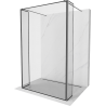 Mexen Kioto vrijstaande douchewand 120 x 30 x 30 cm, zwart frame, geborsteld grijs - 800-120-030-222-66-70-030