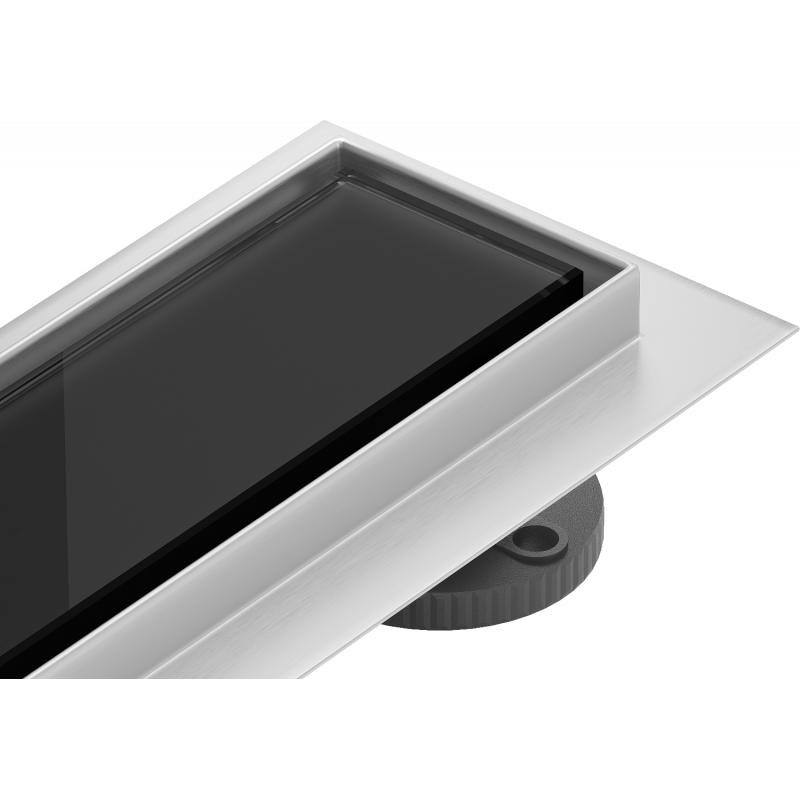 Mexen Flat 360° MGB roterande linjeavlopp 50 cm, svart glas - 1026050-40