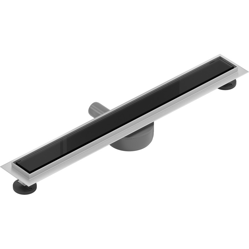 Mexen Flat 360° MGB pöörlev jooneline äravool 60 cm, must klaas - 1026060-40