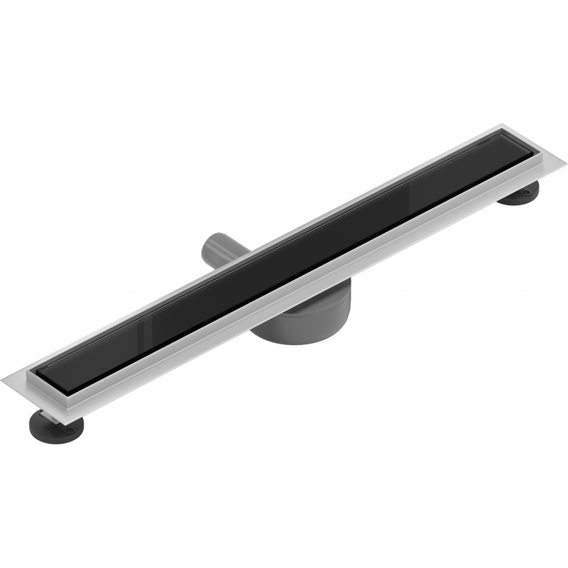 Mexen Flat 360° MGB vridbart linjär golvbrunn 60 cm, svart glas - 1026060-40