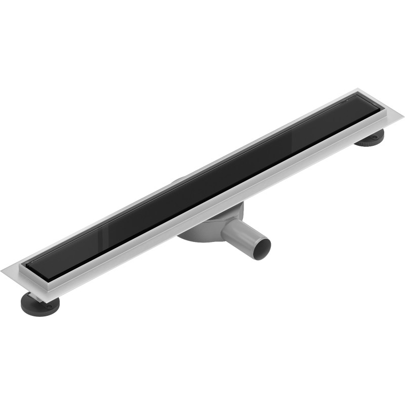 Mexen Flat 360° MGB pöörlev jooneline äravool 60 cm, must klaas - 1026060-40