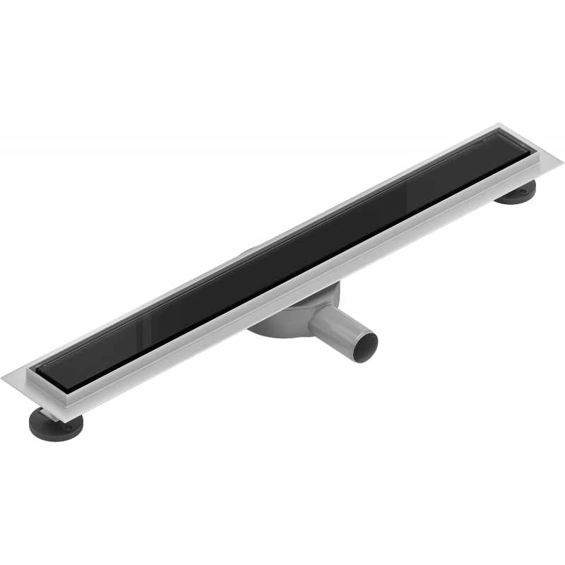 Mexen Flat 360° MGB vridbart linjär golvbrunn 60 cm, svart glas - 1026060-40