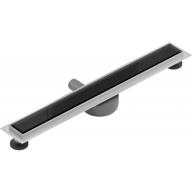 Mexen Flat 360° MGB desagüe lineal giratorio 70 cm, vidrio negro - 1026070-40