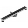 Mexen Flat 360° MGB 70 cm Rotary Linear Drain, Black Glass - 1026070-40