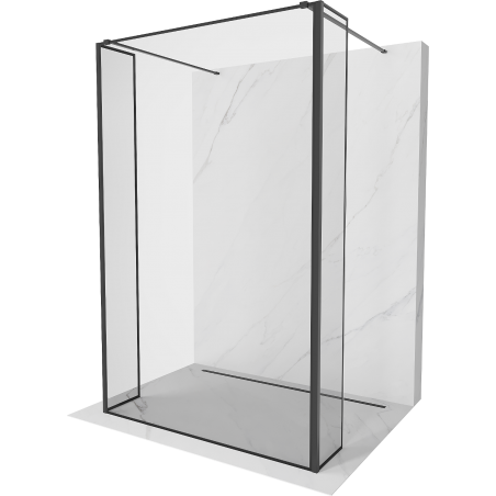 Mexen Kioto freestanding shower wall 130 x 30 x 30 cm, black frame, black - 800-130-030-222-70-70-030
