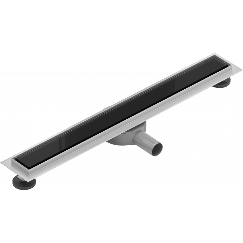 Mexen Flat 360° MGB desagüe lineal giratorio 70 cm, vidrio negro - 1026070-40