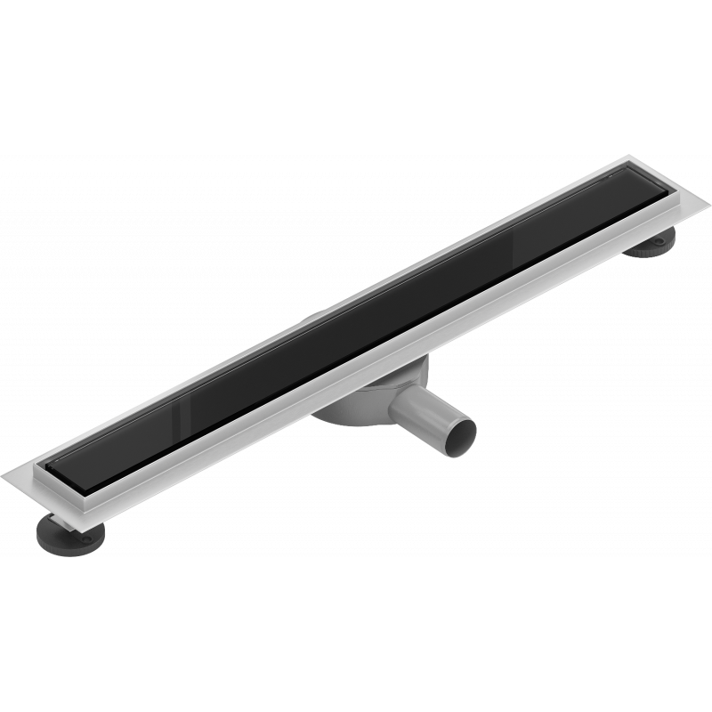 Mexen Flat 360° MGB drain linéaire rotatif 70 cm, verre noir - 1026070-40