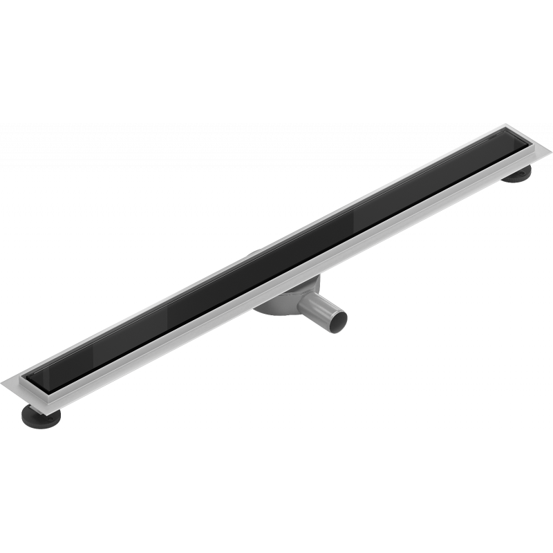 Mexen Flat 360° MGB draaibare lineaire afvoer 80 cm, zwart glas - 1026080-40