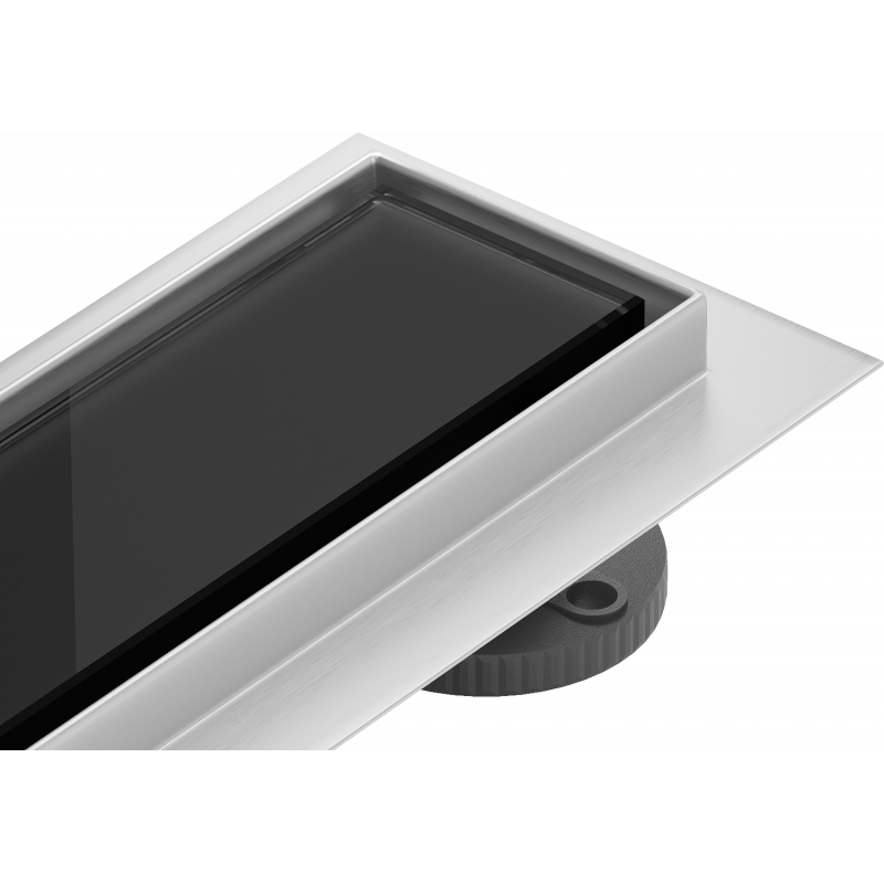 Mexen Flat 360° MGB draaibare lijnafvoer 80 cm, zwart glas - 1026080-40