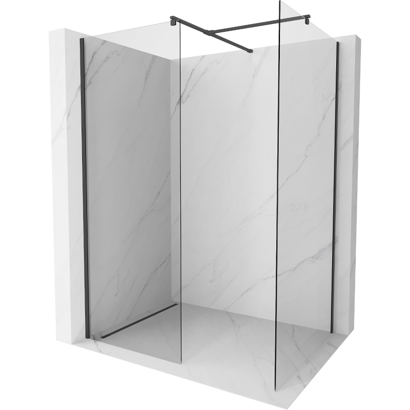 Mexen Kioto Walk-in-Duschwand 170 x 80 cm, transparent, schwarz - 800-170-202-70-00-080