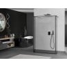 Mexen Kioto freestanding shower wall 90 x 30 x 30 cm, black frame, gun metal - 800-090-030-222-95-70-030