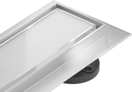 Mexen Flat 360° MGW 50 cm rotary linear drain, white glass - 1027050-40