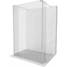 Mexen Kioto samostojeća tuš pregrada 90 x 30 x 30 cm, prozirna, brušeni nikal - 800-090-030-222-97-00-030