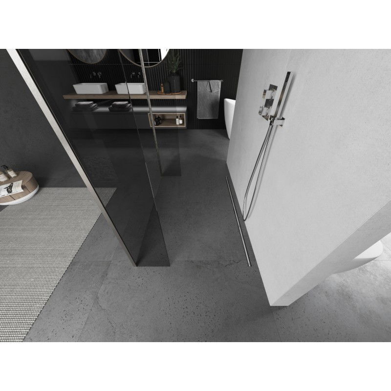 Mexen Kioto fräistéhend Duschwand 115 x 30 x 30 cm, transparent, gebierste Nickel - 800-115-030-222-97-00-030