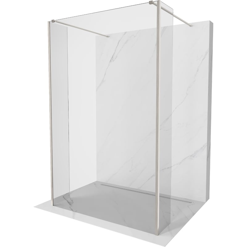 Mexen Kioto ścianka prysznicowa wolnostojąca 130 x 30 x 30 cm, transparent, nikiel szczotkowany - 800-130-030-222-97-00-030