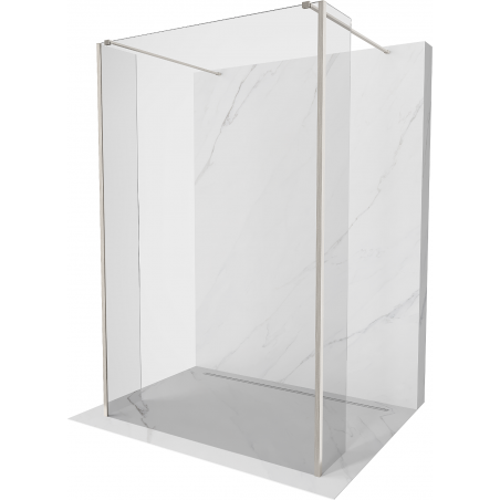 Mexen Kioto paroi de douche autoportante 160 x 30 x 30 cm, transparente, nickel brossé - 800-160-030-222-97-00-030