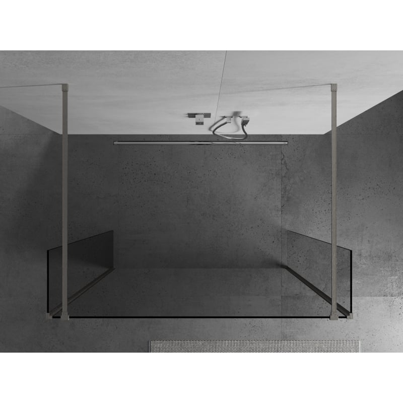 Mexen Kioto ścianka prysznicowa wolnostojąca 155 x 30 x 30 cm, transparent, nikiel szczotkowany - 800-155-030-222-97-00-030
