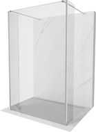 Mexen Kioto freestanding shower wall 180 x 30 x 30 cm, transparent, brushed nickel - 800-180-030-222-97-00-030