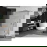 Mexen Kioto vrijstaande douchewand 100 x 30 x 30 cm, zwart frame, geborsteld nikkel - 800-100-030-222-97-70-030