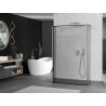Mexen Kioto paroi de douche autoportante 120 x 30 x 30 cm, cadre noir, nickel brossé - 800-120-030-222-97-70-030