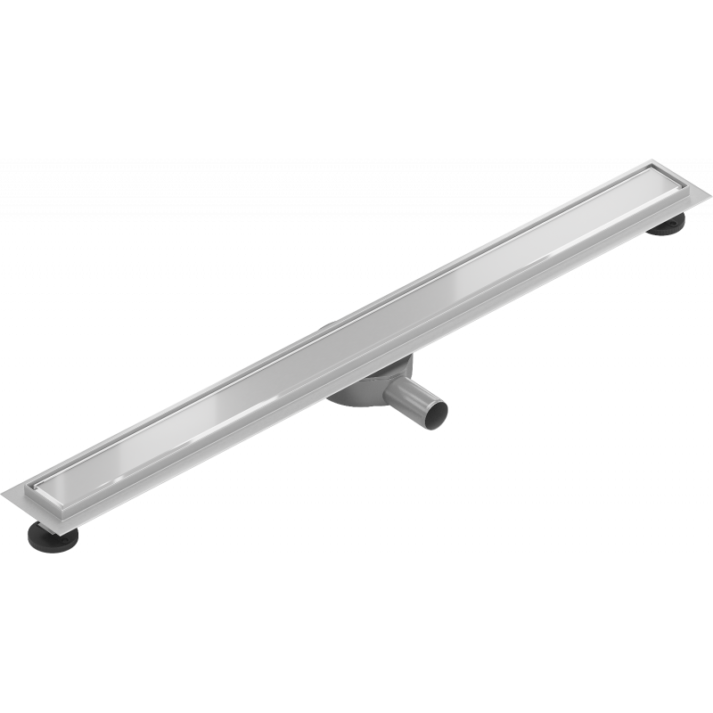 Mexen Flat 360° MGW draaibare lineaire afvoer 80 cm, wit glas - 1027080-40