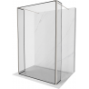 Mexen Kioto vrijstaande douchewand 140 x 30 x 30 cm, zwarte rand, geborsteld nikkel - 800-140-030-222-97-70-030