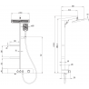 Mexen Saxx opbouw douche set met regendouche en kraan, wit - 78102-20