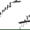 Mexen Saxx Exposed Shower Set with Rain Shower and Mixer, Black - 78102-70