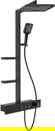 Mexen Saxx Exposed Shower Set with Rain Shower and Mixer, Black - 78102-70