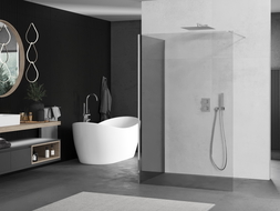 Mexen Kioto duschvägg Walk-in 130 x 110 cm, transparent, krom - 800-130-212-01-00-110