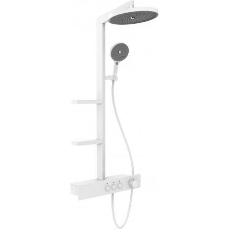 Mexen Plex ensemble de douche en saillie avec pomme de douche et robinet, blanc - 78103-20