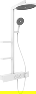 Mexen Plex Opbouwdouche set met regendouche en kraan, wit - 78103-20