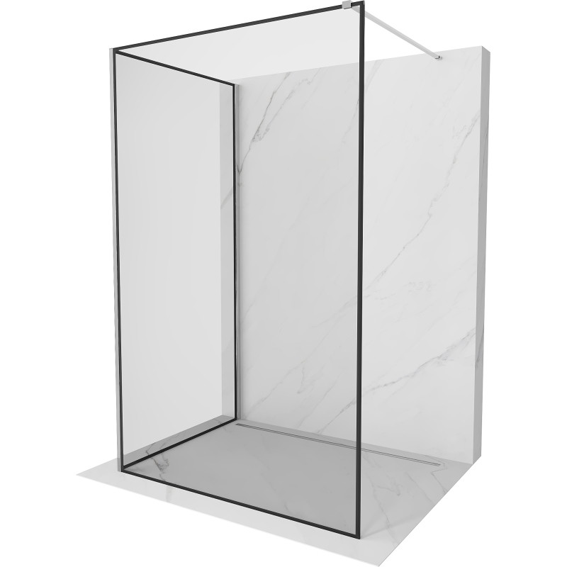 Mexen Kioto Zidna paravana Walk-in 100 x 100 cm, crni okvir, krom - 800-100-212-01-70-100